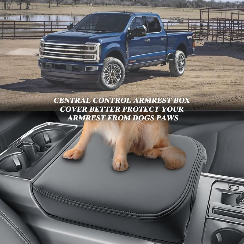 BIBIBO 2023-2026 Super Duty Center Console Armrest Cover 2023 2024 2025 2026 F/250/F-350/F-450 Ford Super Duty Truck (XL/XLT/Lariat/King Ranch/Platinum) Arm Rest Cover 2025 Super Duty Accessories - Image 5